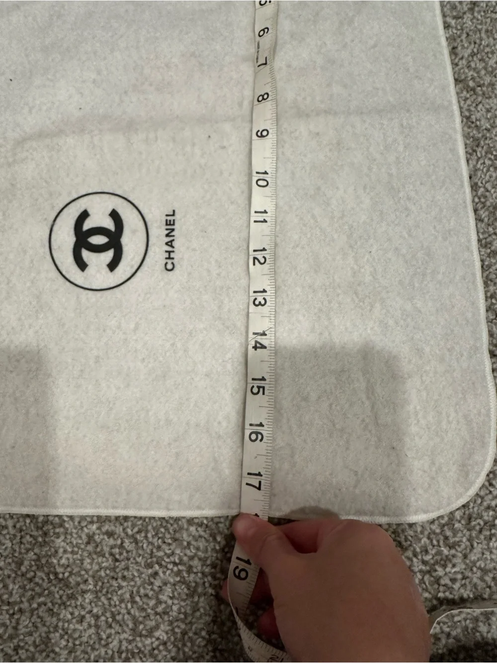 Chanel White Logo dust bag
